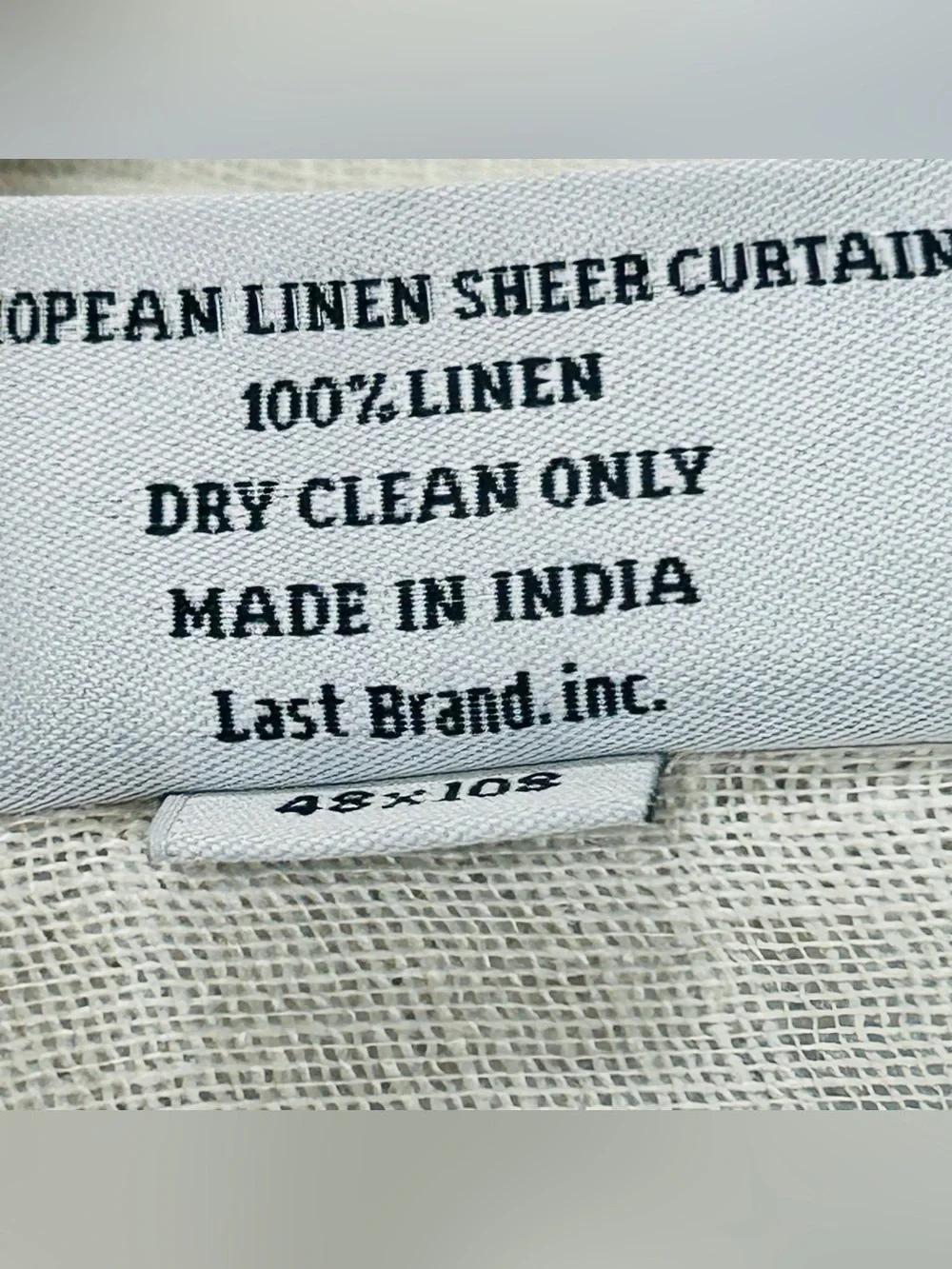 NWOT QUINCE Set Of 2 48x108 European Linen Sheer Curtains Cloud 8638